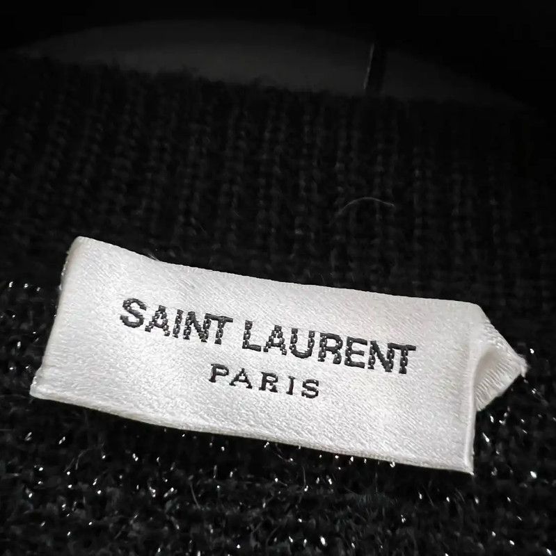 Yves Saint Laurent YSL Black Wool Long Sleeve Sweater for Women 0089 Size XS / US 0-2 / IT 36-38 - 2 Thumbnail