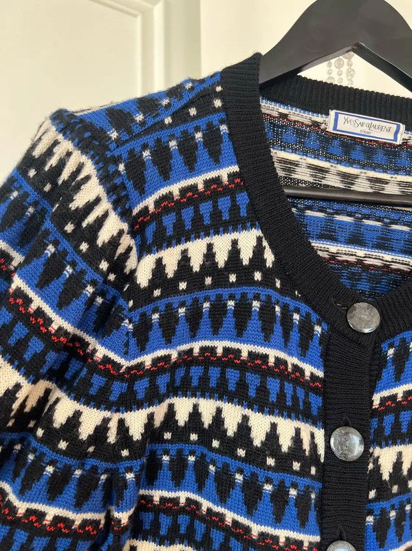 Yves Saint Laurent YSL Blue Knit Sweater for Women 0089 Size M / US 6-8 / IT 42-44 - 7 Thumbnail