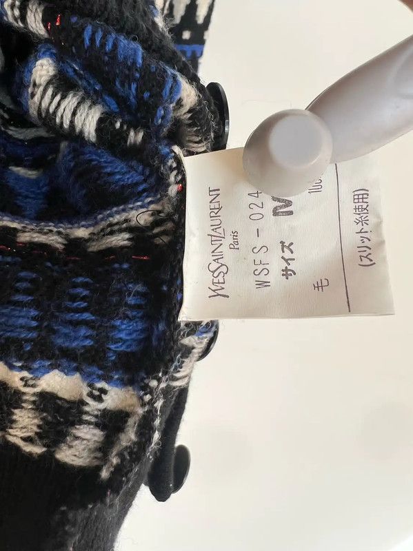 Yves Saint Laurent YSL Blue Knit Sweater for Women 0089 Size M / US 6-8 / IT 42-44 - 6 Thumbnail