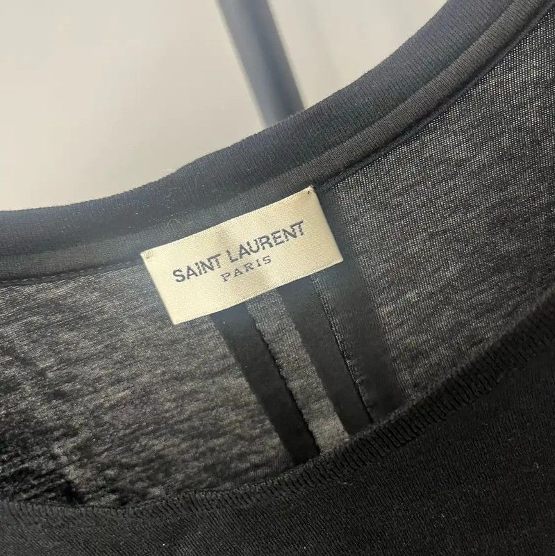 Yves Saint Laurent YSL Black Cotton Short Sleeve T-Shirt 0089 Size L / US 10 / IT 46 - 3 Thumbnail