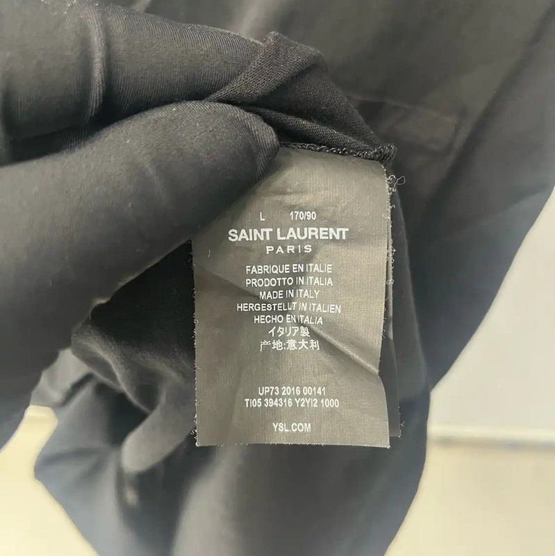 Yves Saint Laurent YSL Black Cotton Short Sleeve T-Shirt 0089 Size L / US 10 / IT 46 - 4 Thumbnail