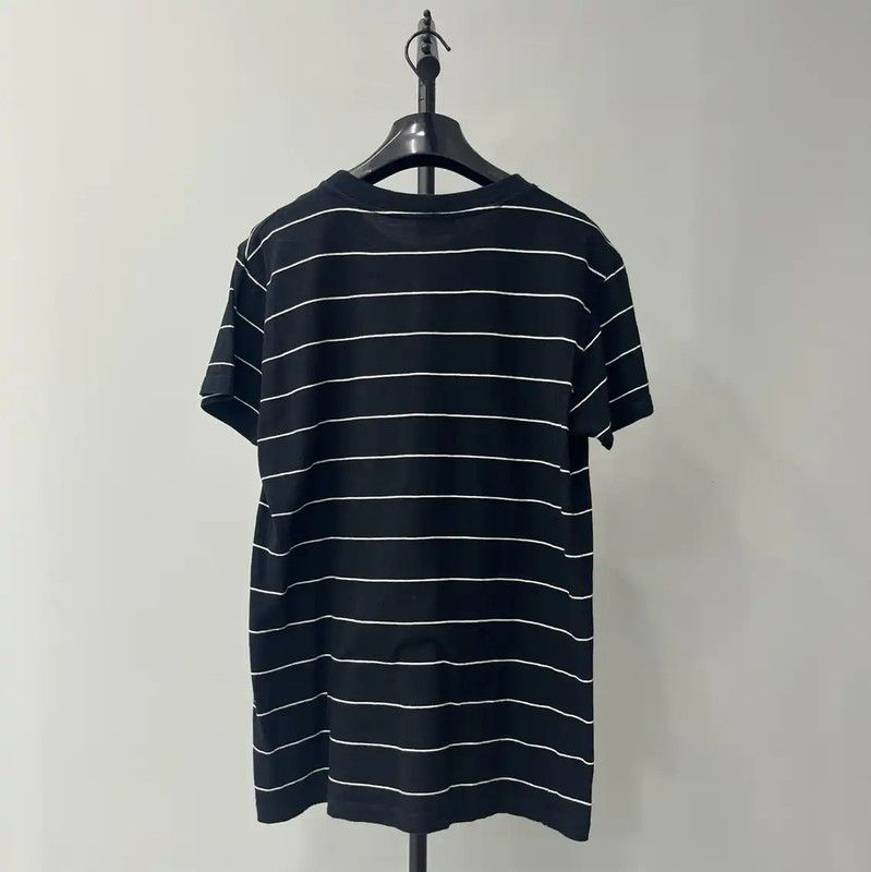 Yves Saint Laurent YSL Black Striped Cotton T-Shirt for Women 0089 Size S / US 4 / IT 40 - 2 Thumbnail