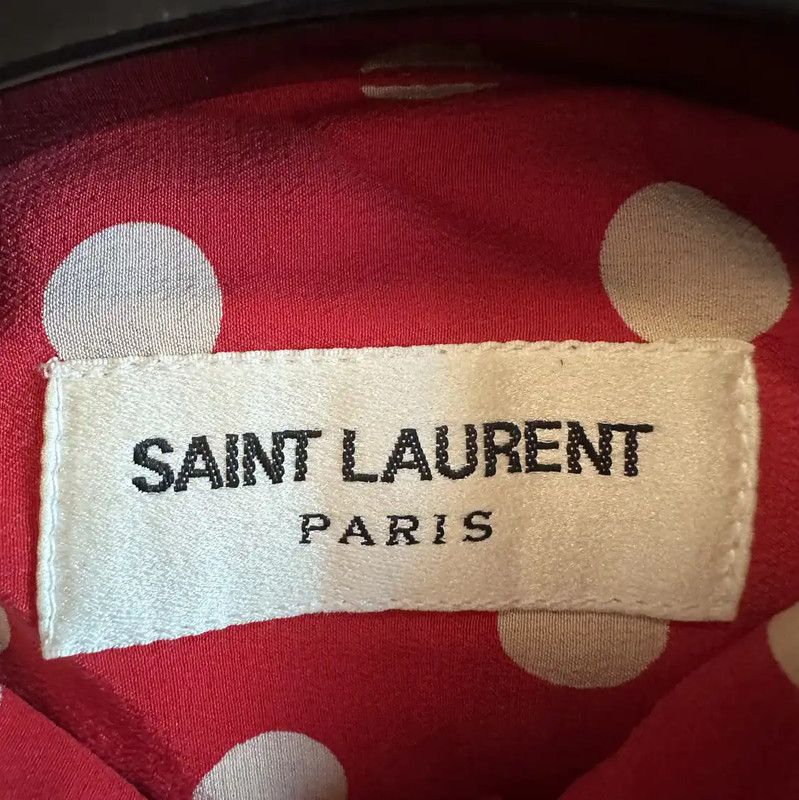 Yves Saint Laurent YSL Red Polka Dot Long Sleeve Shirt 0089 Size S / US 4 / IT 40 - 7 Thumbnail