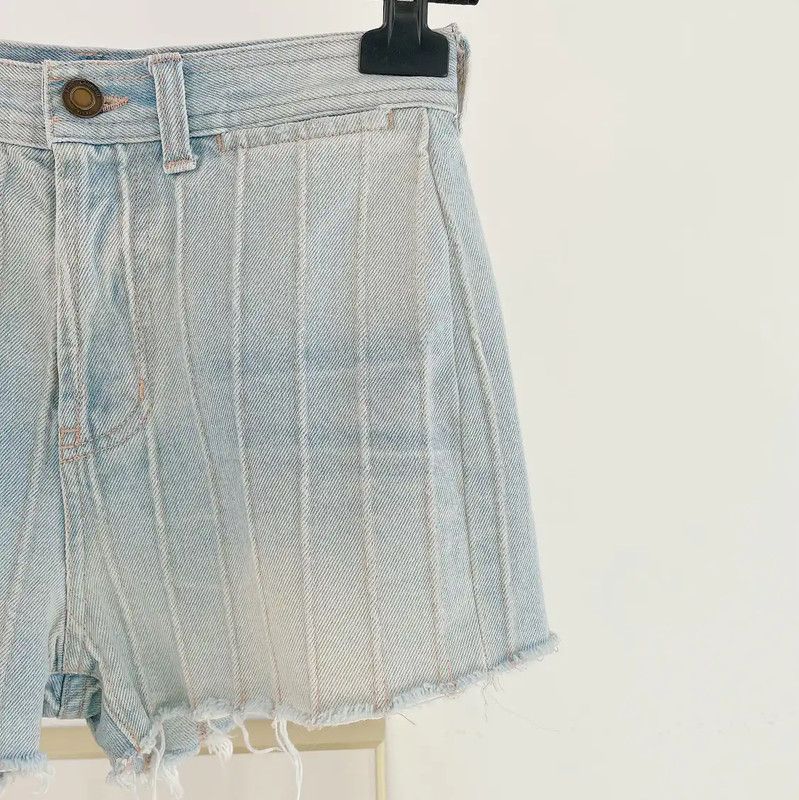 Yves Saint Laurent YSL Summer Blue Cotton Women's Shorts 0089 Size 23" - 3 Thumbnail