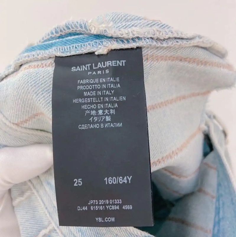 Yves Saint Laurent YSL Summer Blue Cotton Women's Shorts 0089 Size 23" - 9 Thumbnail