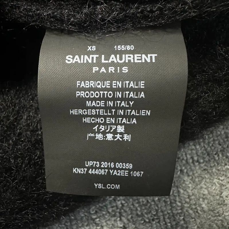 Yves Saint Laurent YSL Black Star Embroidered Mid-Length Cardigan 0089 Size XS / US 0-2 / IT 36-38 - 5 Thumbnail