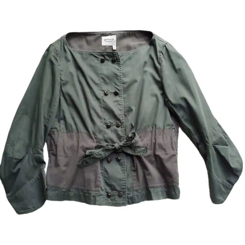 Yves Saint Laurent YSL Military Green Cotton Women's Jacket 0089 Size S / US 4 / IT 40 - 2 Thumbnail