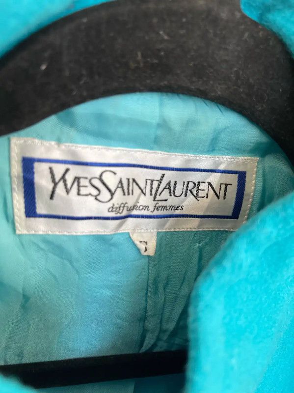 Yves Saint Laurent YSL Teal Women's Jacket with Button Closure 0089 Size M / US 6-8 / IT 42-44 - 3 Thumbnail