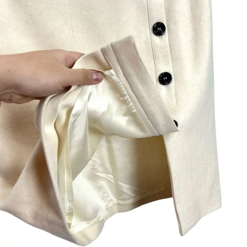 Yves Saint Laurent YSL Cream Cashmere A-Line Skirt 0089 Size 40" / US 18 - 3 Thumbnail