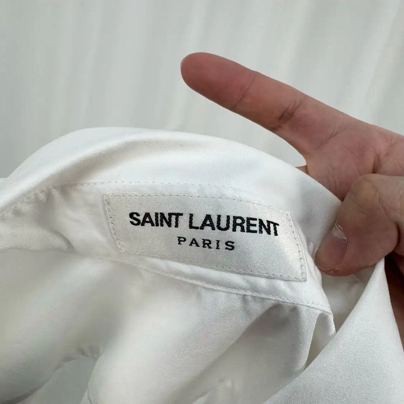Yves Saint Laurent YSL White Ruffled Long Sleeve Shirt for Women 0089 Size XS / US 0-2 / IT 36-38 - 5 Thumbnail