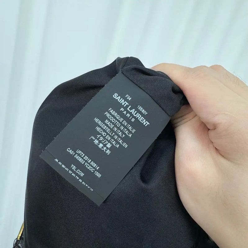 Yves Saint Laurent YSL Black Leather Summer Shorts for Women 0089 Size 22" - 6 Thumbnail