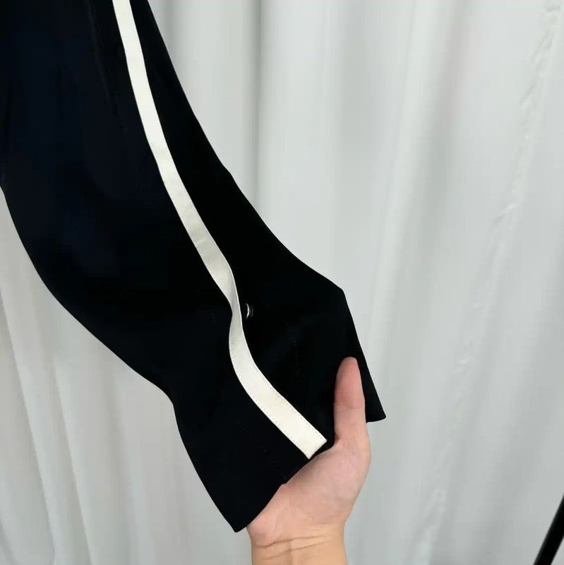 Yves Saint Laurent YSL Black Embroidered Logo Casual Pants 0089 Size 23" - 3 Thumbnail