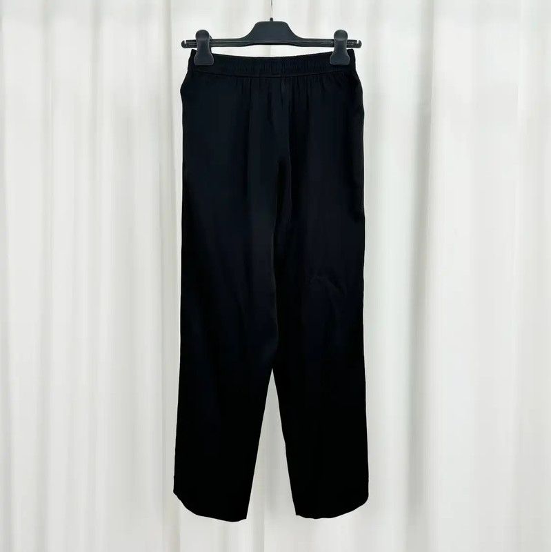 Yves Saint Laurent YSL Black Embroidered Logo Casual Pants 0089 Size 23" - 2 Thumbnail