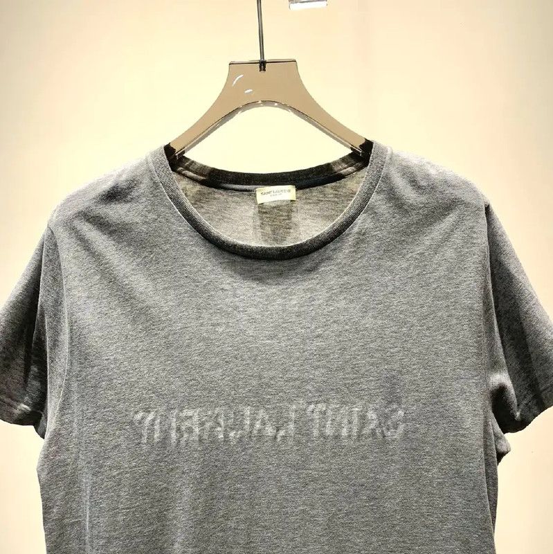 Yves Saint Laurent YSL Gray Oversized Women's T-Shirt 0089 Size XXL / US 16-18 / IT 52-54 - 5 Thumbnail