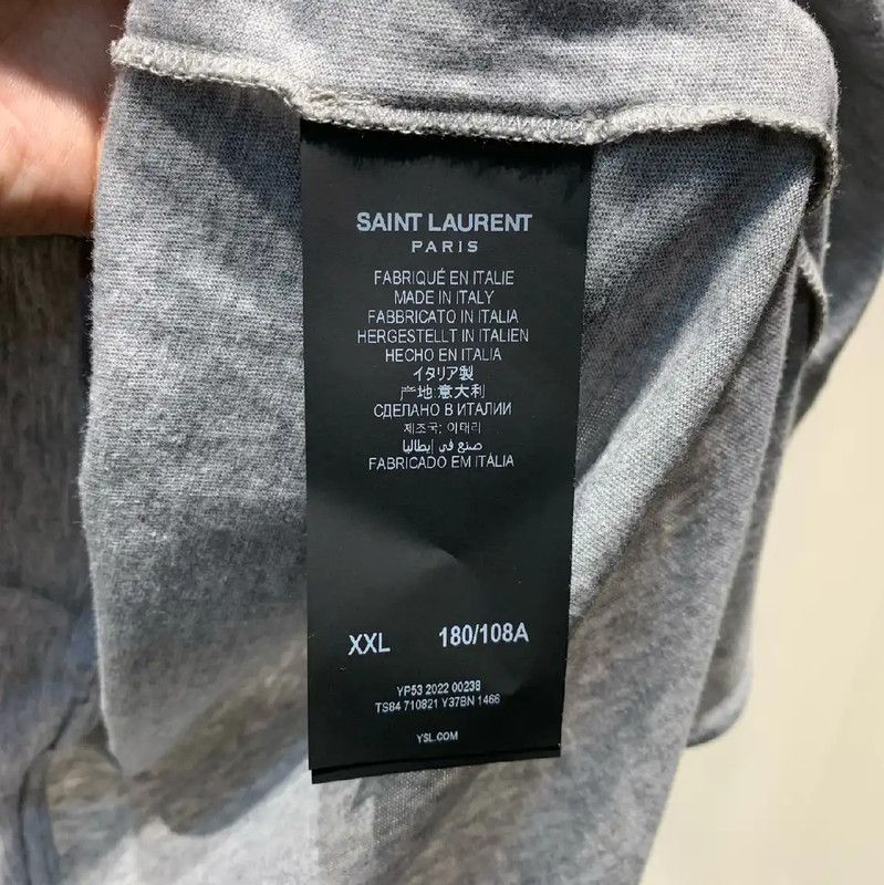 Yves Saint Laurent YSL Gray Oversized Women's T-Shirt 0089 Size XXL / US 16-18 / IT 52-54 - 4 Thumbnail