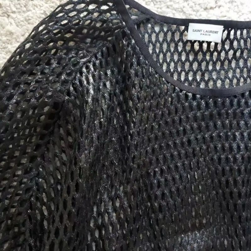 Yves Saint Laurent YSL Black Mesh Summer Short Sleeve T-Shirt 0089 Size S / US 4 / IT 40 - 3 Thumbnail
