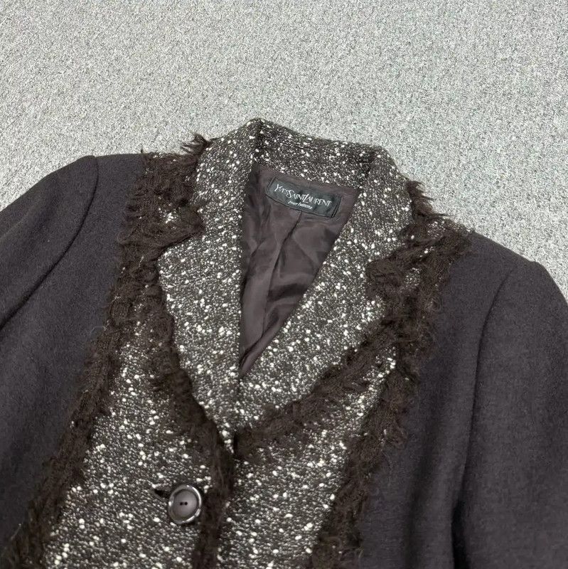 Yves Saint Laurent YSL Coffee Color Cotton Blended Jacket 0089 Size S / US 4 / IT 40 - 3 Thumbnail