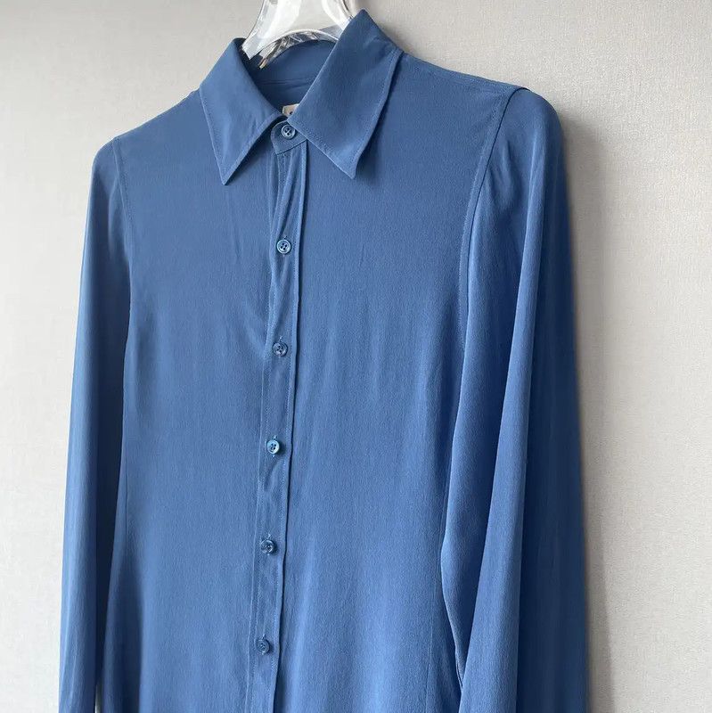 Yves Saint Laurent YSL Blue Long Sleeve Women's Shirt 0089 Size S / US 4 / IT 40 - 3 Thumbnail