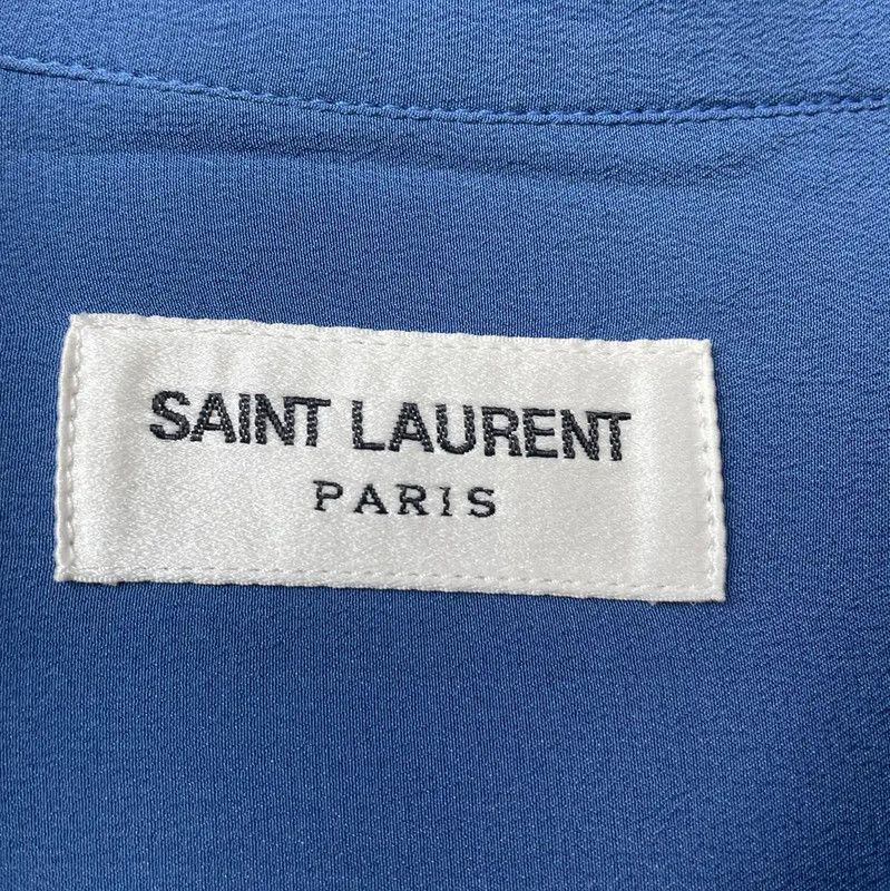 Yves Saint Laurent YSL Blue Long Sleeve Women's Shirt 0089 Size S / US 4 / IT 40 - 4 Thumbnail
