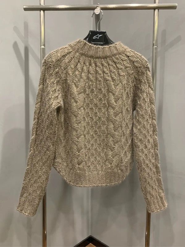 Yves Saint Laurent YSL Khaki Wool Ladies Knit Sweater 0089 Size M / US 6-8 / IT 42-44 - 2 Thumbnail