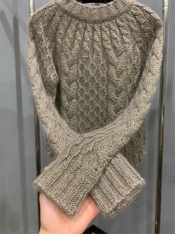 Yves Saint Laurent YSL Khaki Wool Ladies Knit Sweater 0089 Size M / US 6-8 / IT 42-44 - 3 Thumbnail