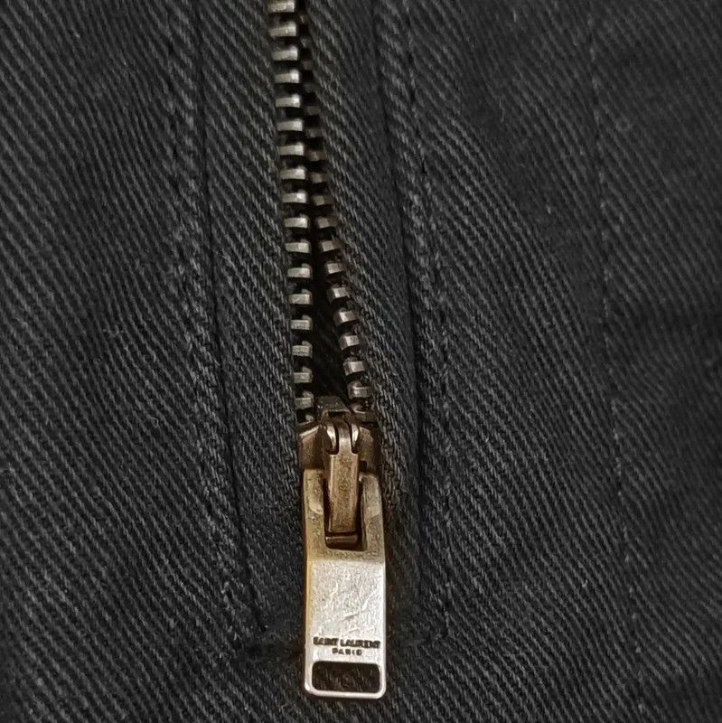 Yves Saint Laurent YSL Black Cotton Embroidered Long Coat 0089 Size M / US 6-8 / IT 42-44 - 9 Thumbnail