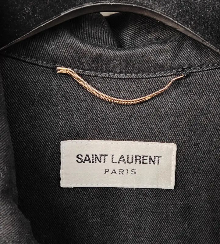 Yves Saint Laurent YSL Black Cotton Embroidered Long Coat 0089 Size M / US 6-8 / IT 42-44 - 8 Thumbnail