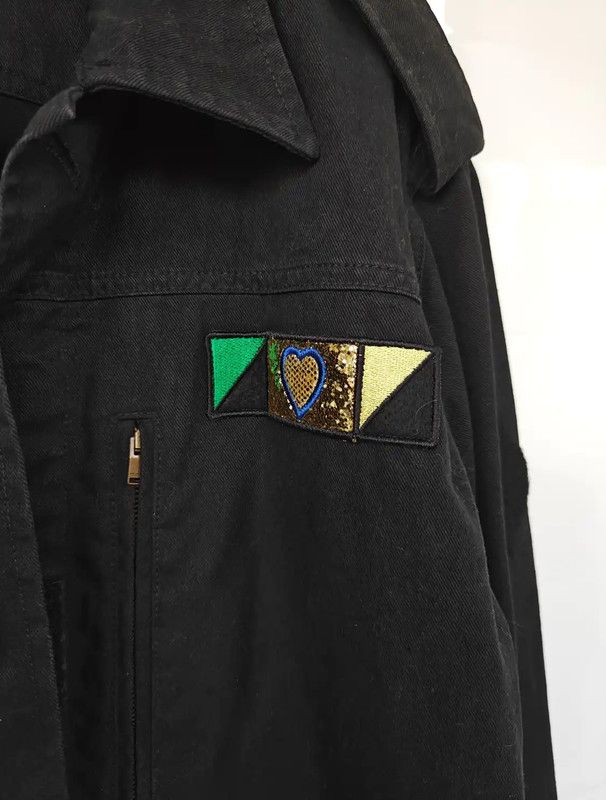 Yves Saint Laurent YSL Black Cotton Embroidered Long Coat 0089 Size M / US 6-8 / IT 42-44 - 7 Thumbnail