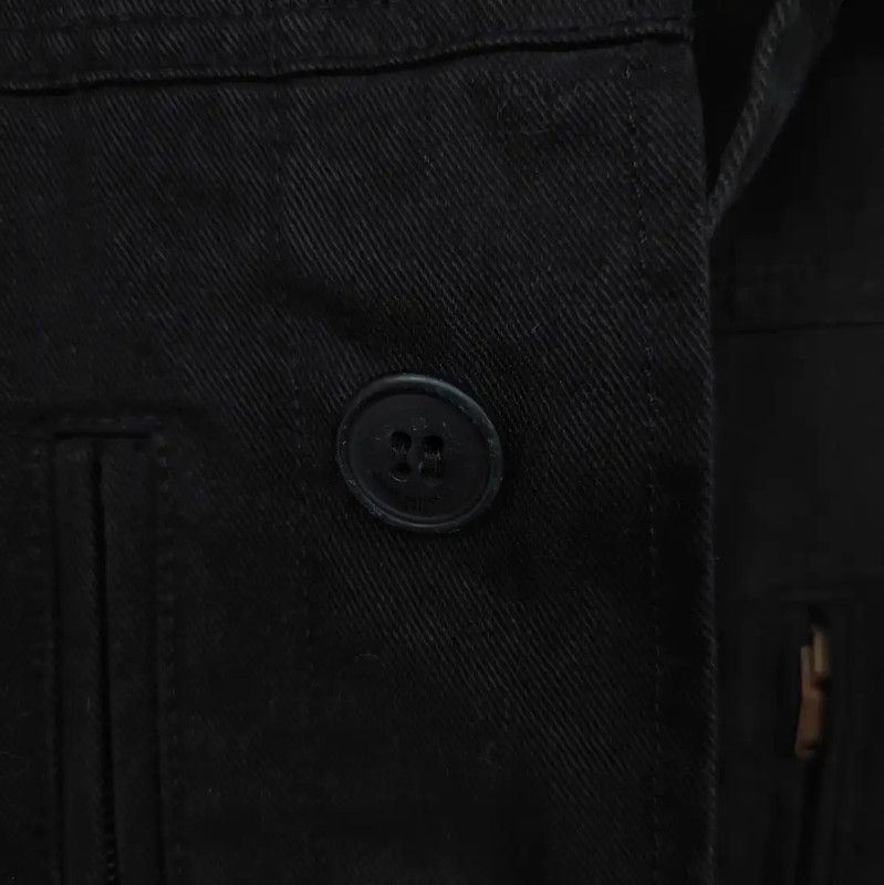 Yves Saint Laurent YSL Black Cotton Embroidered Long Coat 0089 Size M / US 6-8 / IT 42-44 - 5 Thumbnail