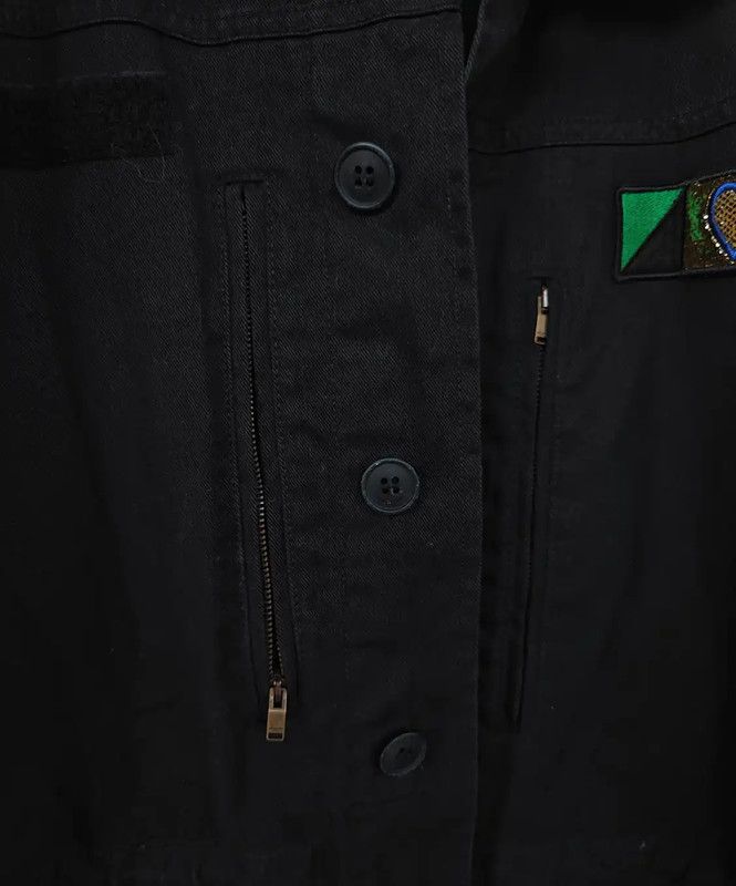 Yves Saint Laurent YSL Black Cotton Embroidered Long Coat 0089 Size M / US 6-8 / IT 42-44 - 4 Thumbnail