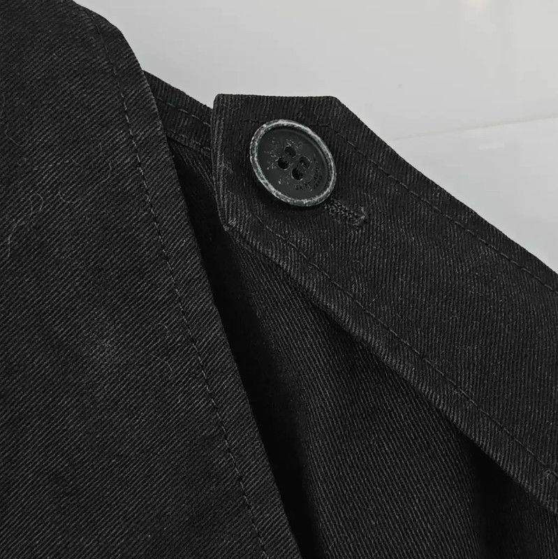 Yves Saint Laurent YSL Black Cotton Embroidered Long Coat 0089 Size M / US 6-8 / IT 42-44 - 10 Thumbnail