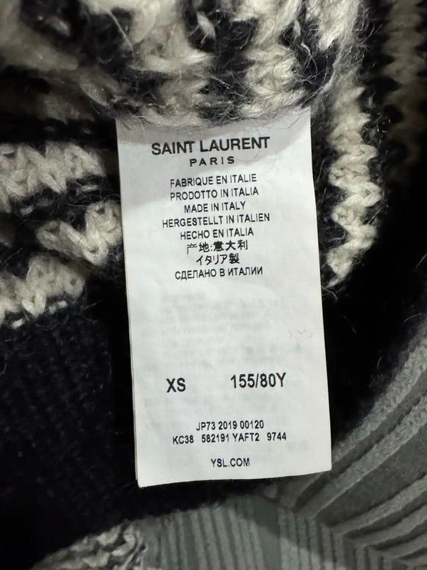 Yves Saint Laurent YSL White Wool Striped Sweater 0089 Size XS / US 0-2 / IT 36-38 - 5 Thumbnail