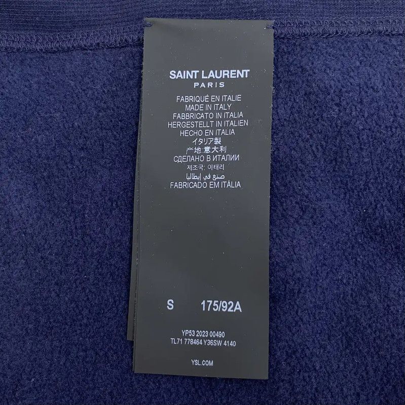 Yves Saint Laurent YSL Navy Cotton Women’s Hoodie 0089 Size S / US 4 / IT 40 - 6 Thumbnail