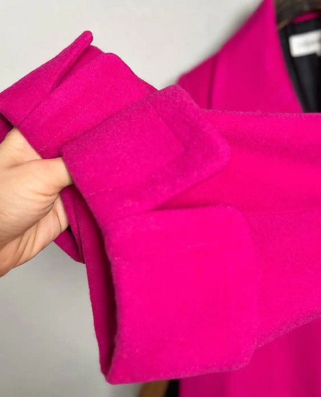 Yves Saint Laurent Yves Saint Laurent Bright Pink Wool Blend Coat 0089 Size ONE SIZE - 4 Thumbnail