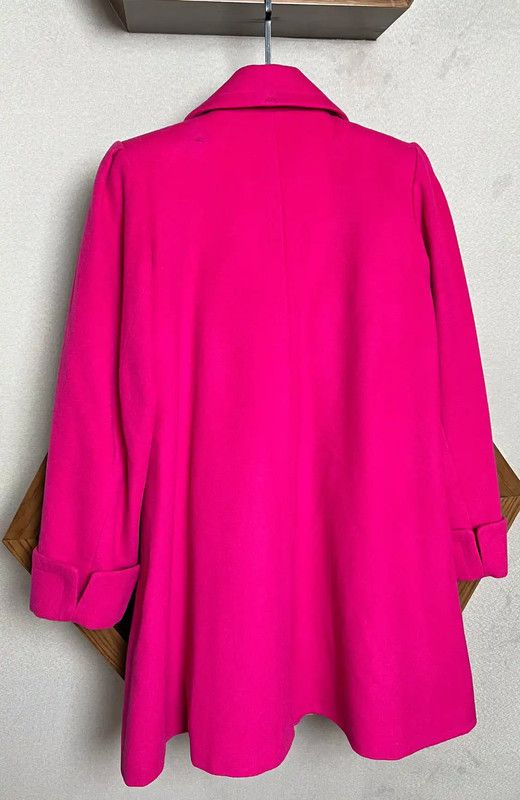 Yves Saint Laurent Yves Saint Laurent Bright Pink Wool Blend Coat 0089 Size ONE SIZE - 6 Thumbnail