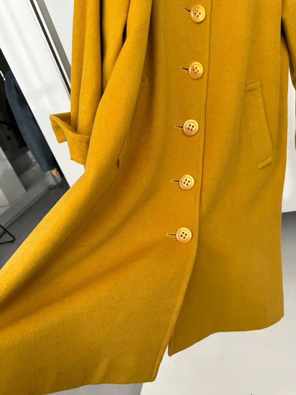 Yves Saint Laurent YSL Mustard Wool Women's Coat 0089 Size M / US 6-8 / IT 42-44 - 7 Thumbnail