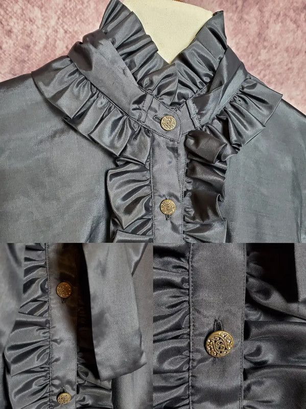 Yves Saint Laurent YSL Black Silk Blend Long Sleeve Blouse 0089 Size S / US 4 / IT 40 - 7 Thumbnail