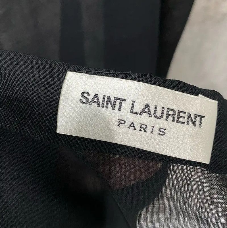 Yves Saint Laurent YSL Black Sheer Women's Shirt 0089 Size ONE SIZE - 5 Thumbnail