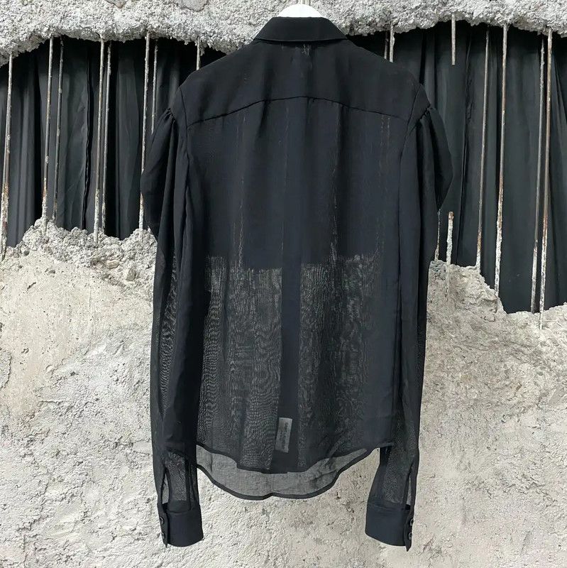 Yves Saint Laurent YSL Black Sheer Women's Shirt 0089 Size ONE SIZE - 2 Thumbnail