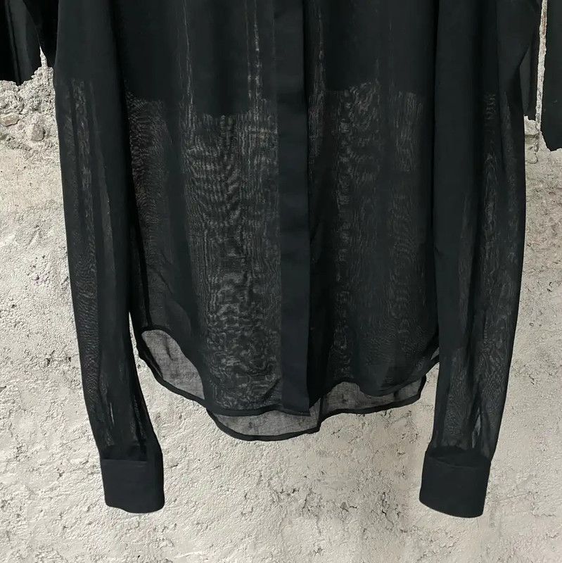 Yves Saint Laurent YSL Black Sheer Women's Shirt 0089 Size ONE SIZE - 4 Thumbnail