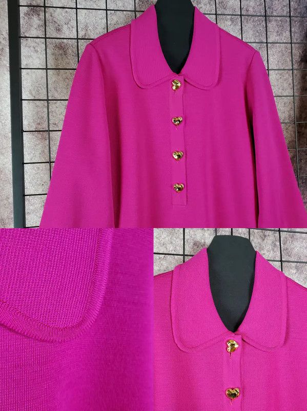 Yves Saint Laurent YSL Pink Wool Long Sleeve Knit Sweater 0089 Size L / US 10 / IT 46 - 5 Thumbnail