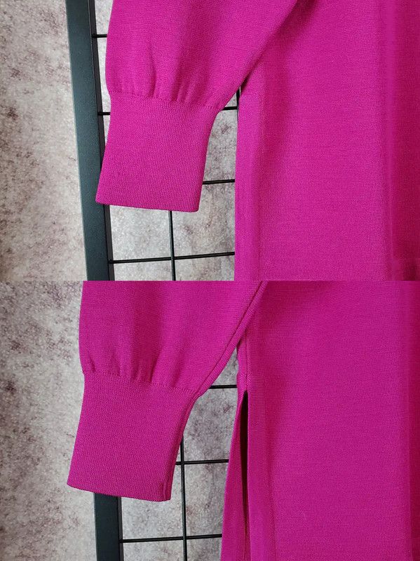 Yves Saint Laurent YSL Pink Wool Long Sleeve Knit Sweater 0089 Size L / US 10 / IT 46 - 8 Thumbnail