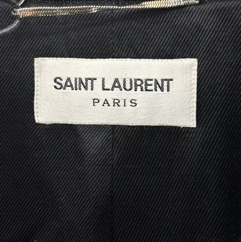 Yves Saint Laurent YSL Black Silk Blend Printed Jacket for Women 0089 Size L / US 10 / IT 46 - 3 Thumbnail