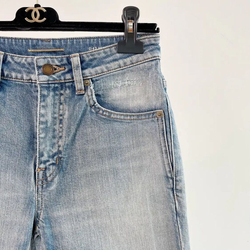 Yves Saint Laurent YSL Light Blue Cotton Women's Jeans 0089 Size 23" - 3 Thumbnail
