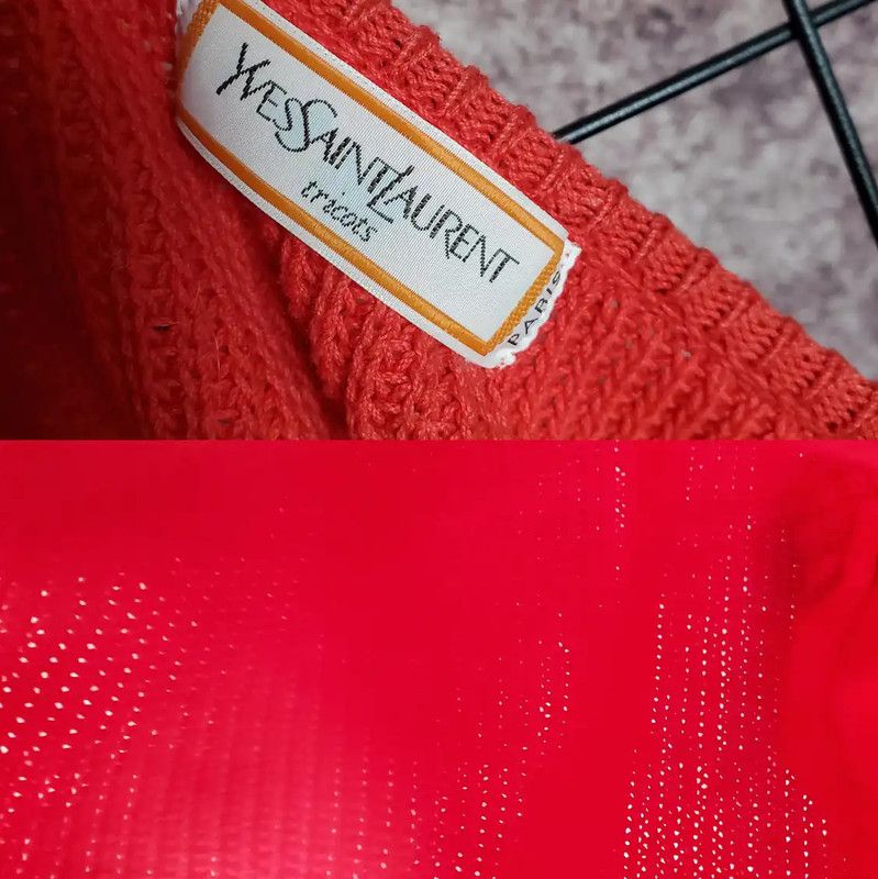 Yves Saint Laurent YSL Spring Autumn Red Cotton Knit Top 0089 Size M / US 6-8 / IT 42-44 - 10 Thumbnail