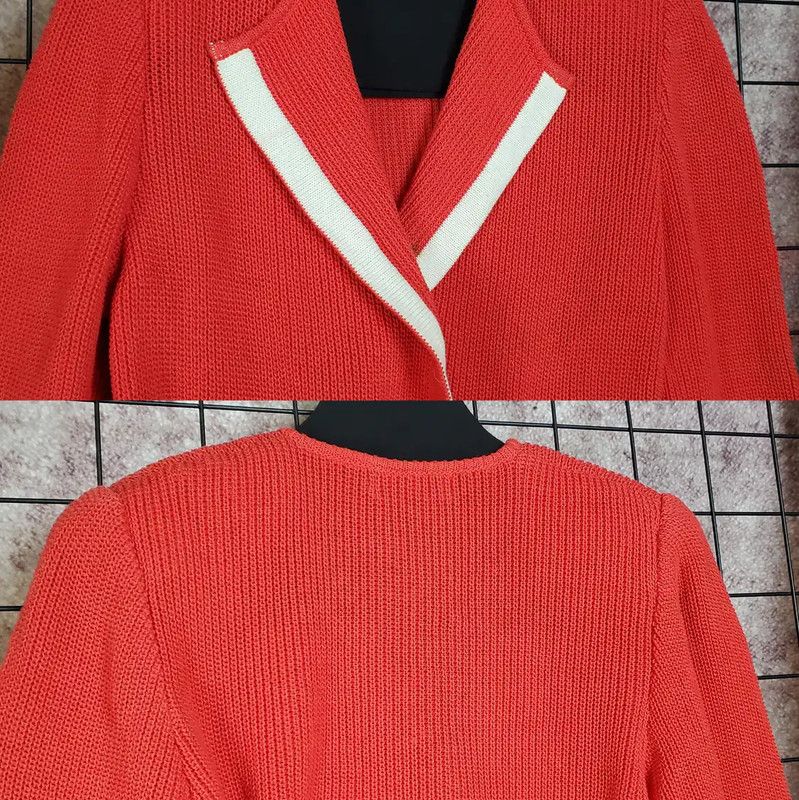 Yves Saint Laurent YSL Spring Autumn Red Cotton Knit Top 0089 Size M / US 6-8 / IT 42-44 - 3 Thumbnail