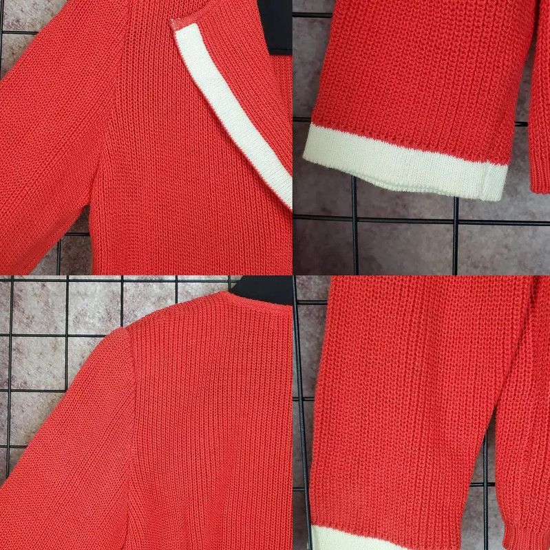 Yves Saint Laurent YSL Spring Autumn Red Cotton Knit Top 0089 Size M / US 6-8 / IT 42-44 - 4 Thumbnail