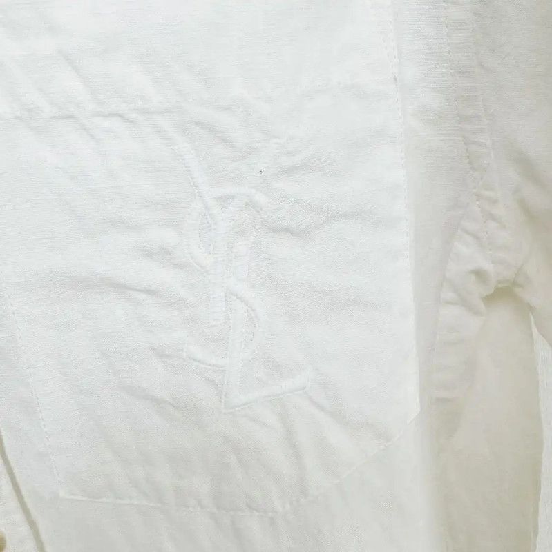 Yves Saint Laurent YSL White Long Sleeve Women's Shirt XS Size 0089 Size XS / US 0-2 / IT 36-38 - 2 Thumbnail