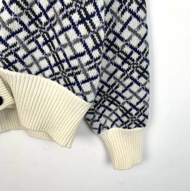 Yves Saint Laurent YSL Color-blocked Wool Cardigan for Women 0089 Size L / US 10 / IT 46 - 4 Thumbnail