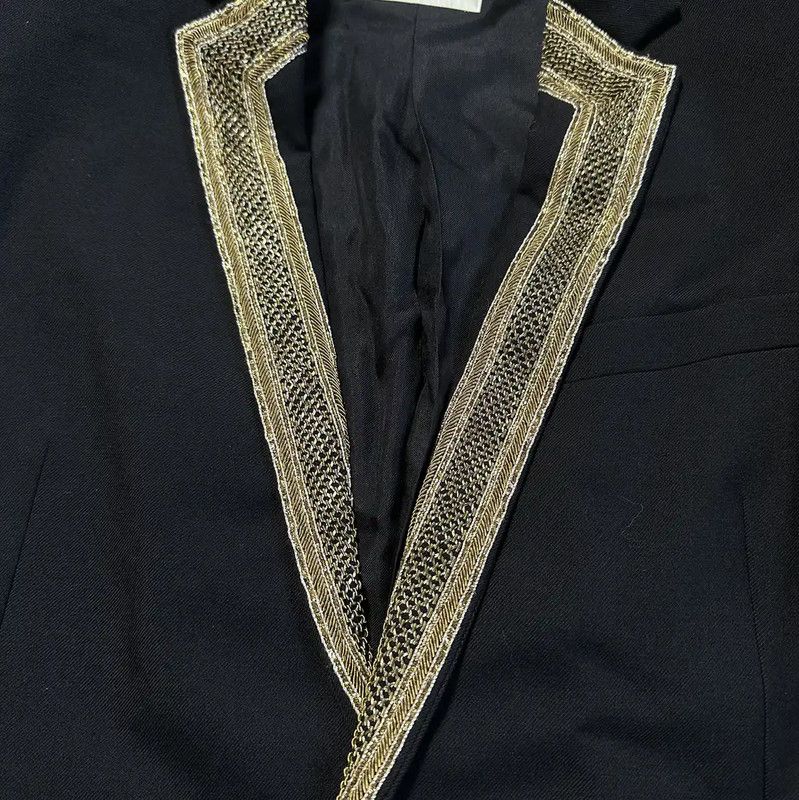 Yves Saint Laurent Yves Saint Laurent Black Wool Embroidered Jacket 0089 Size M / US 6-8 / IT 42-44 - 2 Thumbnail